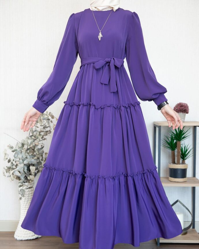 ROBE HIJAB CRISTAL A VOLANT