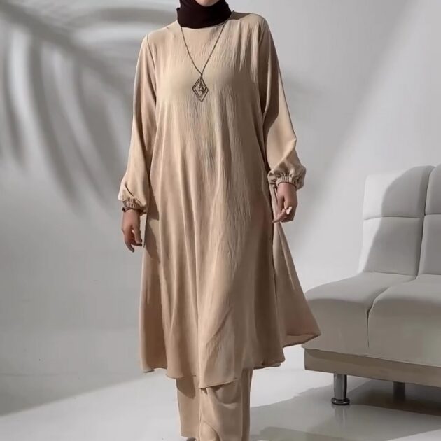 Ensemble Liquette pantalon tissu froissé