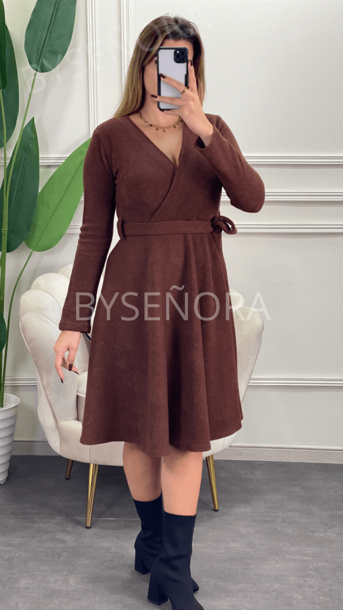 ⁦Robe Cache Coeur avec Ceinture New colors⁩ - الصورة ⁦2⁩