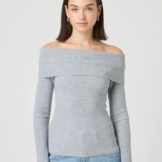 Pull Off Shoulder Gris