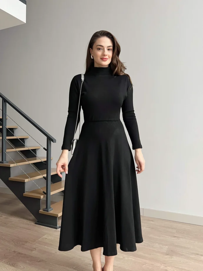 ⁦Robe à manches longues et jupe cloche⁩ - الصورة ⁦3⁩